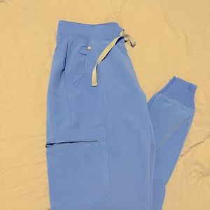 XS ceil blue FIGS scrub bottoms.